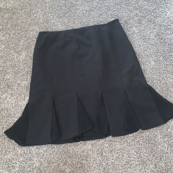 New York & Company Flare Skirt Black‎ Women’s Size 12 Lined Office Business - Picture 1 of 8
